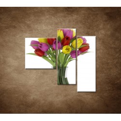 Obrazy na stenu - Tulipány vo váze - 3dielny 110x90cm