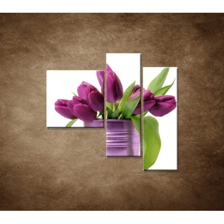 Obrazy na stenu - Svieže tulipány - 3dielny 110x90cm