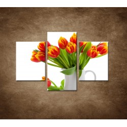Obrazy na stenu - Červené tulipány - 3dielny 90x60cm