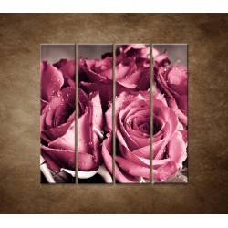 Kytica ruží - 4dielny 120x120cm
