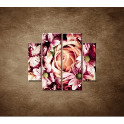 Obrazy na stenu - Kytica kvetov - 4dielny 100x90cm