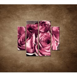 Obrazy na stenu - Kytica ruží - 4dielny 100x90cm