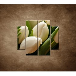 Obrazy na stenu - Kytica tulipánov - detail - 4dielny 100x90cm